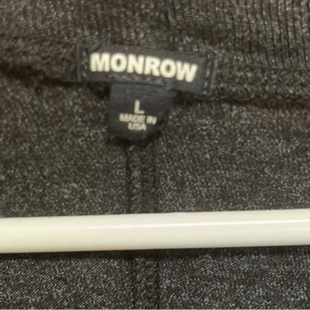 Monrow Womens Sz Large Charcoal Tri-Blend Fitted Long Sleeve Lightweight USA - Picture 3 of 10